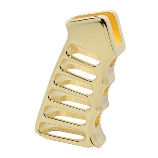 AR-15 Gold Plated Pistol Grip for Enhanced Firearm Aesthetics and Grip