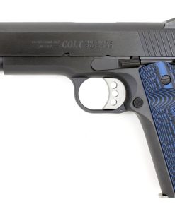 Colt 1911 Series 70 Competition 45 ACP Pistol with G10 Checkered Blue Grips - High-Performance Competition Firearm